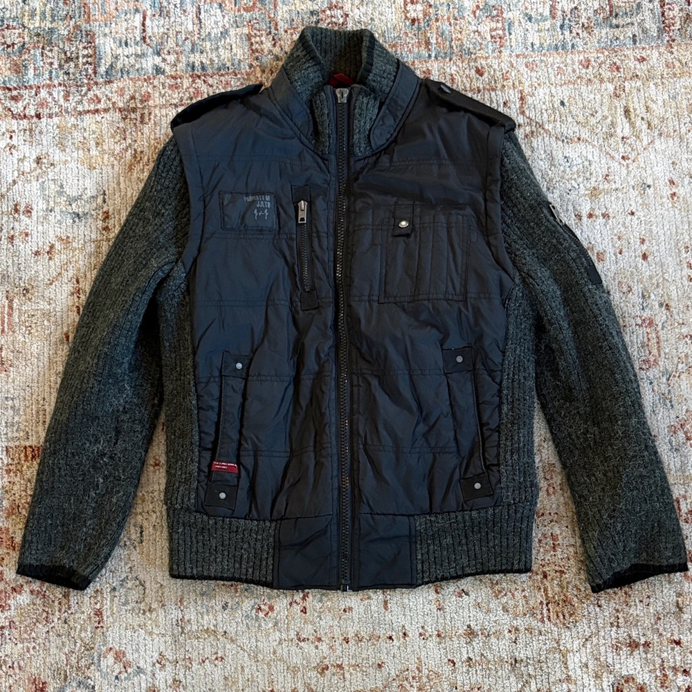 Jack & Jones Black and Gray Military Jacket